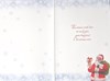 Great Grandson Christmas Card - Father Christmas and Sack at Night Foil 7.5x5.5"