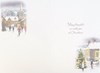 Thinking of You Christmas Card - People outside Church at Night Foil 7.75x5.25