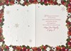 Special Friend Christmas Card - Red with Floral Wreath with Gold Foil 7.75x5.25"