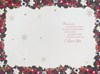 Wife Christmas Card - Red with Floral Wreath and Gold Foil 7.75" x 5.25"