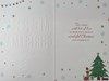 Son Christmas Card - Robin on Multicoloured Text Xmas Tree and Gold Foil 9x6"