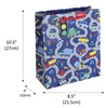 Medium Children's Gift Bag - Boy's Blue with Cars and Trucks 10x8.5"