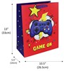 Large Gift Bag - Red Game On Games Controllers & Tag Ribbon Handle 13x10.25"