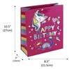 Medium Children's Birthday Gift Bag - Rainbow Unicorn and Dino 10x 8.5"