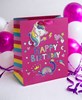 Large Children's Birthday Gift Bag - Rainbow Unicorn and Dino 13x10.5"