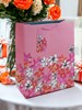 Large Floral Gift Bag Pink with Pink White Orange Flowers and Tag 13x10.5"