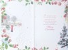 Our House To Your House Christmas Card - Xmas Tree Village Scene & Foil 7.5x5.25