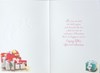 To All the Family Christmas Card - Stockings on Fireplace with Gold Foil 7.5x5.2