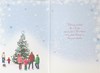 Across The Miles Christmas Card - People & Village Xmas Tree Gold Foil 7.5x5.25"