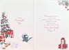 Both of You Christmas Card - Wreath & Garland on Door in Snow Gold Foil 7.5x5.25