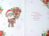Niece Christmas Card - Bear with Red Rose Bouquet and Gold Foil 7.5x5.25"