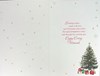 Grandson & Family Christmas Card - Xmas Tree Gold Red Green Baubles & Foil 7.5x5