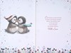 Granddaughter & Husband Christmas Card - Penguin Couple with Red Foil 9x6"