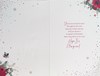 Mum Christmas Card - Red with Pink White Flowers and Gold Foil 9x6"