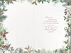 Husband Christmas Card - Christmas Tree with Holly Border Gold Foil 9 x 6"