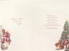 Brother & Partner Christmas Card - Dog by Xmas Tree Fireplace with Red Foil 9x6