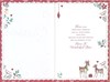 Granddaughter Christmas Card - Deer Robin and Fox Flowers Hearts Gold Foil 9x6"