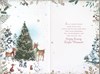 Granddaughter & Boyfriend Christmas Card - Wildlife by Tree at Night & Foil 9x6"