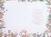 Mum and Stepdad Christmas Card - Red Robins on Tree Holly Stars Gold Foil 9x6"