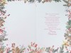 Open Happy Christmas Card - Red Robins on Tree with Holly Stars & Gold Foil 9x6"