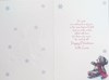 Great Granddaughter Christmas Card - Bear in Pink Scarf Holly & Snowflakes 9x6
