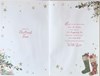 Sister & Family Christmas Card - Stockings and Holly with Gold Foil 9x6"