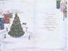 To Both of You Christmas Card - Xmas Tree in Snowy Village Gold Foil 9x6"