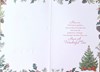 Across The Miles Christmas Card - Xmas Tree Holly Border Gold Foil 7.5x5.25"