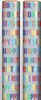 12m Happy Birthday Gift Wrapping Paper - 4 x 3m Roll's - Silver and White Unisex