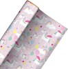 6m Children's Gift Wrapping Paper Roll 2x3m Birthday Pink Unicorn Balloons