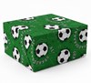 6m Gift Wrapping Paper Roll - 2 x 3m - Green with Footballs