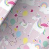 6m Children's Gift Wrapping Paper Roll 2x3m Birthday Pink Unicorn Balloons