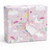 6m Children's Gift Wrapping Paper Roll 2x3m Birthday Pink Unicorn Balloons