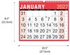 2027 A4 Landscape Easy Month To View Spiral Bound Wall Planner Calendar