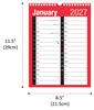 2027 A4 Extra Wide 2 Column Month To View Spiral Bound Wall Planner Calendar