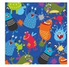 3m Children's Birthday Gift Wrapping Paper Roll 2x3m - Blue with Alien Monsters