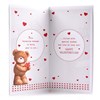 Mummy Valentine's Day Card - Brown Bears Jewel Hearts Red Foil 9x4.75"