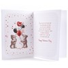 One I Love Valentine's Day Card - Bears with Balloons Red Foil Hearts 9.5x6.75"