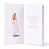 Granddaughter First Holy Communion Card - Girl Outside Church Gold Foil 8.75x4"