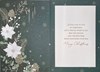 Mum Christmas Card - Green Background with Wreath and Gold Foil 7.5x5.25"