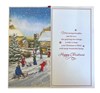Granddaughter & Family Christmas Card - Village with Children Sledging 9x4.75"