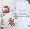 Niece & Husband Christmas Card - Bears in Cable Car with Silver Foil 9x4.75"