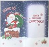 Teacher Christmas Card -  Santa in Chimney with Red and Silver Foil 9x4.75"