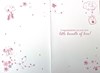 Birth of New Baby Girl Card - Pink Letters Flowers Butterflies Foil 7.75x5.25"