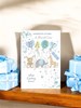 Birth of New Baby Boy Card - Animals with Blue Green Balloons & Foil 7.75x5.25"
