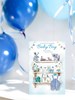 Birth of Baby Boy Card - Nursery Shelves with Bunting and Glitter 7.75" x 5.25"