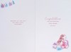 New Baby Granddaughter Card- Cot in Pink & Lilac Nursery Silver Foil 7.5x5.2"