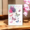 Daughter Birthday Card - Pink Purple Blue Butterflies Balloons & Foil 7.75x5.25"