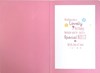 Niece Birthday Card - Pink Blue Orange Text Flowers Spots Pink Foil 7.75x5.25"