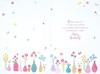 Niece Birthday Card - Pink Yellow Text Flowers Butterflies Gold Foil 7.75x5.25"
